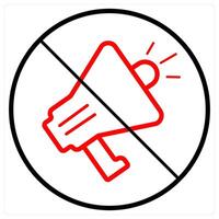 Ad Prohibited icon concept in red line color vector