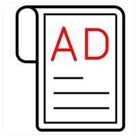 Ad Content icon concept in red line color vector
