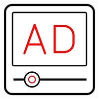 Advertisement and ads in red line color vector