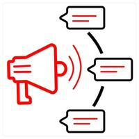 Promotion Method icon concept in red line color vector