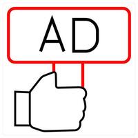 Advertisement Board icon concept in red line color vector