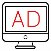Banner Ad icon concept in red line color vector