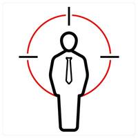Target Customer icon concept in red line color vector