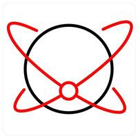 Big Data and technology icon concept in red line color vector