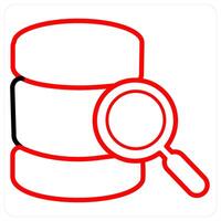 Audit and Big data icon concept in red line color vector
