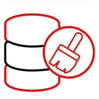 Server maintenance and Big data icon concept in red line color vector
