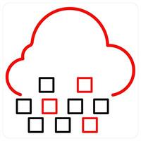 Cloud connection and Big data concept in red line color vector