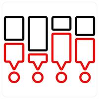 Statistics and Big data in red line color vector