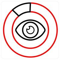 Analytics and Big data icon concept in red line color vector