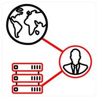 Network and Big data icon concept in red line color vector