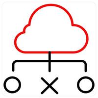 Cloud connectivity and Big data concept in red line color vector