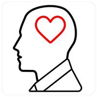 Kind and Human icon concept in red line color vector