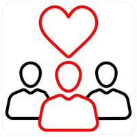 Organisation Donation icon concept in red line color vector