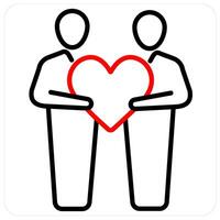 Donate and Help concept in red line color vector