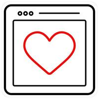 Website and Digital Payement icon concept in red line color vector
