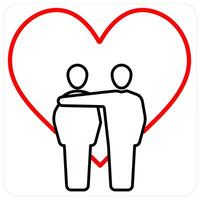 Support and Donation icon concept in red line color vector