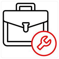 Technical Support And Service Icon in red line color vector