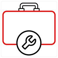 Technical Support And Service Concept in red line color vector