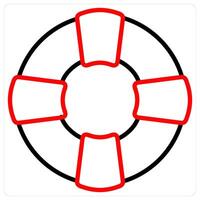 Help Desk And Information Icon Concept in red line color vector