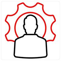 Support And Helping Icon Concept in red line color vector