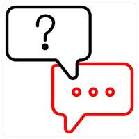Chat Support And Service Icon Concept in red line color vector