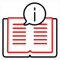 Instruction Manual And Service Icon Concept in red line color vector