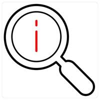 Search Info And Information Icon Concept in red line color vector