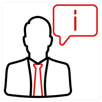 Assistant And Service Icon Concept in red line color vector