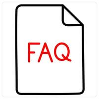 Faq And Service Icon Concept in red line color vector