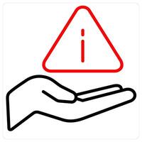 Information And Support Concept in red line color vector