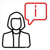 Customer Support And Service Icon Concept in red line color vector