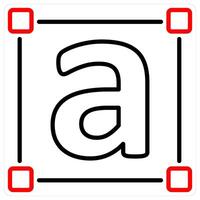 Font and designing icon concept in red line color vector