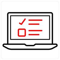 User detail and profile icon concept in red line color vector