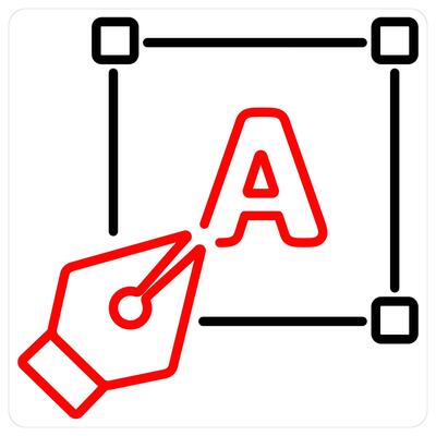 Designing and design icon concept in red line color