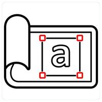 Style and text tool icon concept in red line color vector