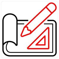 Layout design and creative design icon concept in red line color vector