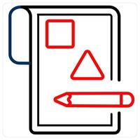 Design layout and magzine icon concept in red line color vector