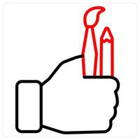 Painting tools and brush icon concept in red line color vector