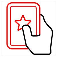 Favorite and star icon concept in red line color vector