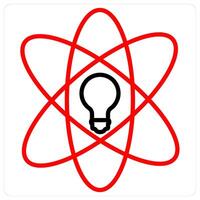 Innovation and idea icon concept in red line color vector