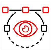 Vision and eye icon concept in red line color vector
