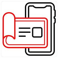 User detail and bio icon concept in red line color vector