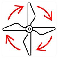 Drone and technology icon concept in red line color vector