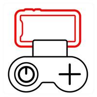 Drone controller icon concept in red line color vector
