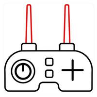 Drone controller concept in red line color vector