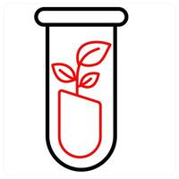 Ecological Research and research icon concept in red line color vector