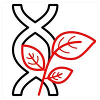 Bio icon concept in red line color vector