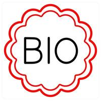 Bio and biology icon in red line color vector