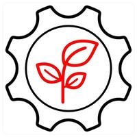 Ecology icon in red line color vector