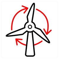 Wind Energy concept in red line color vector